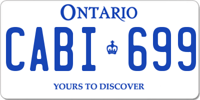 ON license plate CABI699