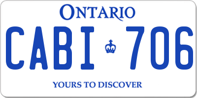 ON license plate CABI706