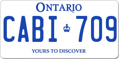 ON license plate CABI709