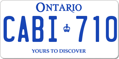 ON license plate CABI710