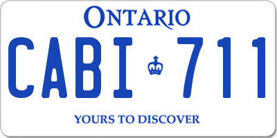 ON license plate CABI711