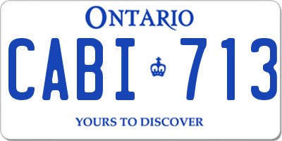 ON license plate CABI713