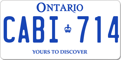 ON license plate CABI714