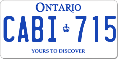 ON license plate CABI715