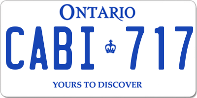 ON license plate CABI717