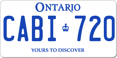 ON license plate CABI720