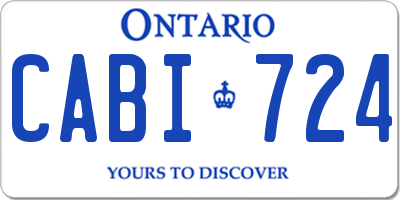 ON license plate CABI724