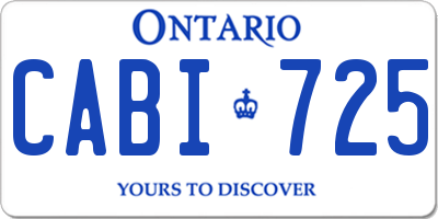 ON license plate CABI725