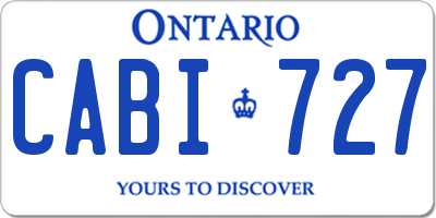 ON license plate CABI727