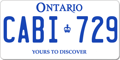 ON license plate CABI729