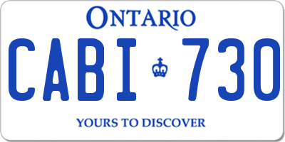 ON license plate CABI730