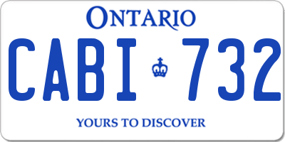 ON license plate CABI732