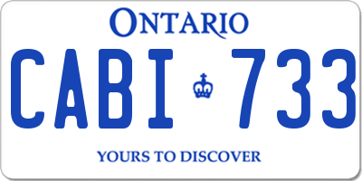 ON license plate CABI733