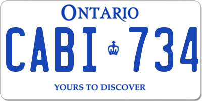 ON license plate CABI734