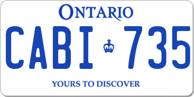 ON license plate CABI735