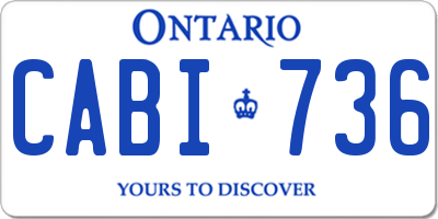 ON license plate CABI736