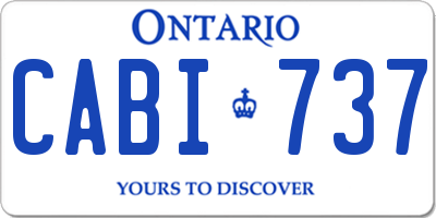 ON license plate CABI737