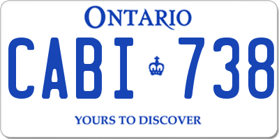 ON license plate CABI738