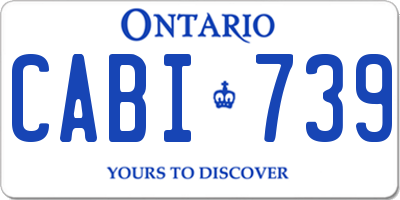 ON license plate CABI739