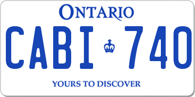 ON license plate CABI740