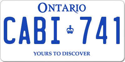 ON license plate CABI741