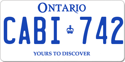 ON license plate CABI742