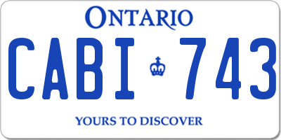 ON license plate CABI743