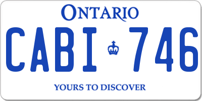 ON license plate CABI746