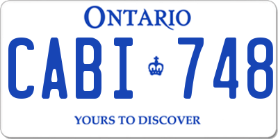 ON license plate CABI748