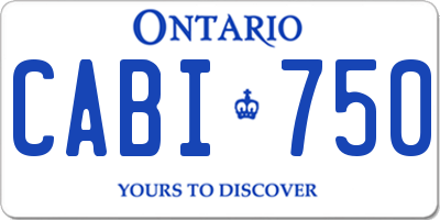 ON license plate CABI750