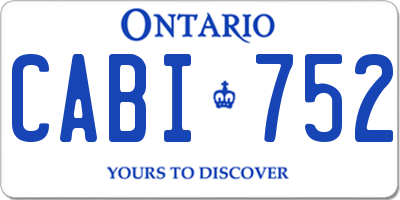 ON license plate CABI752