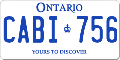 ON license plate CABI756