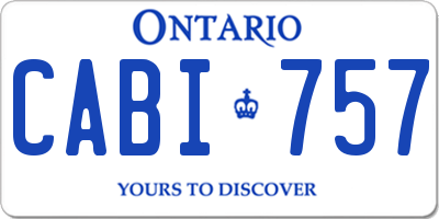 ON license plate CABI757