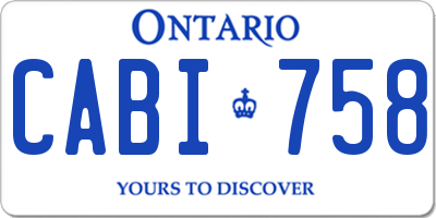 ON license plate CABI758