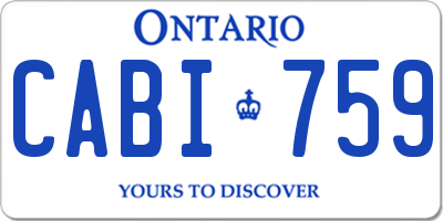 ON license plate CABI759