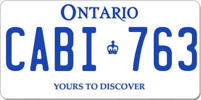 ON license plate CABI763