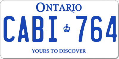 ON license plate CABI764