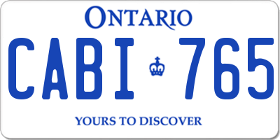 ON license plate CABI765