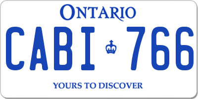 ON license plate CABI766