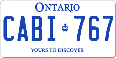 ON license plate CABI767