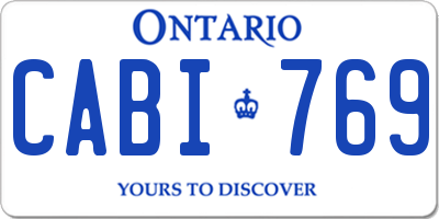 ON license plate CABI769