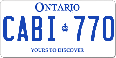 ON license plate CABI770