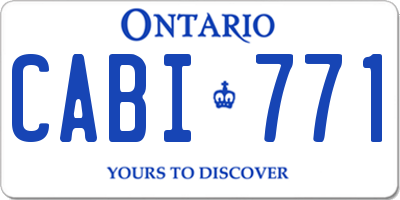 ON license plate CABI771