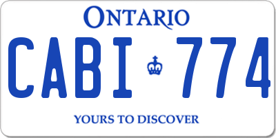 ON license plate CABI774