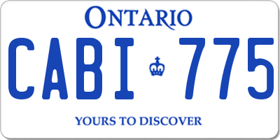 ON license plate CABI775