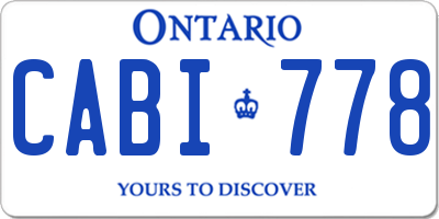 ON license plate CABI778