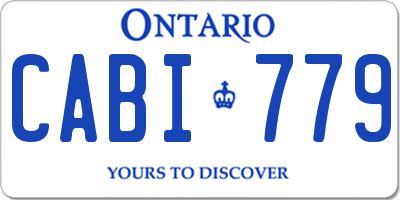 ON license plate CABI779