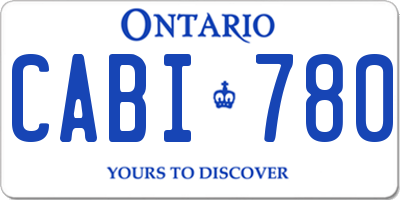 ON license plate CABI780