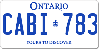 ON license plate CABI783