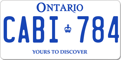 ON license plate CABI784